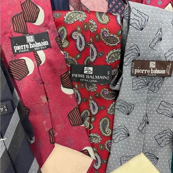 13 LUXURY DESIGNER TIES , MEN -silk neckties - Valentino, Paco Rabanne, Balmain - Picture 7 of 10